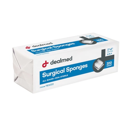 Surgical Gauze Sponge, N/S, 2 X 2, 8 Ply, 200/Bx, 25/Cs, 5000PK